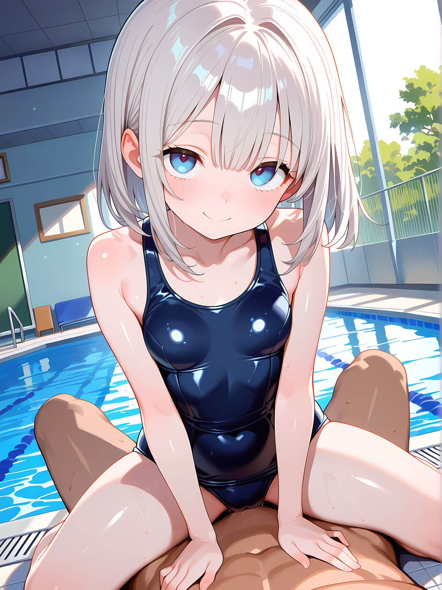 プールでスク水女子とイチャイチャ！4 - サンプル画像 8