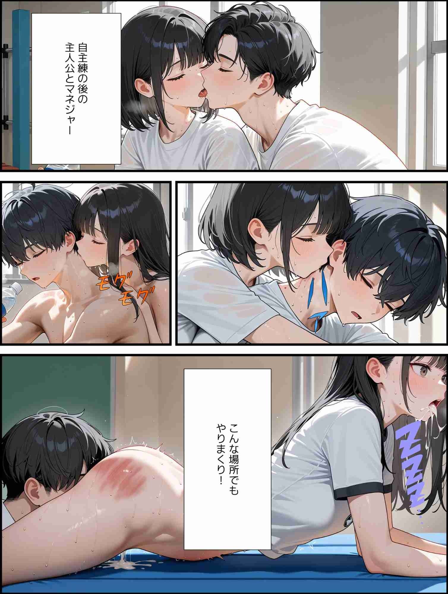 未亡人寮母と深夜の部活室  僕と未亡人の秘密練習 - サンプル画像 2