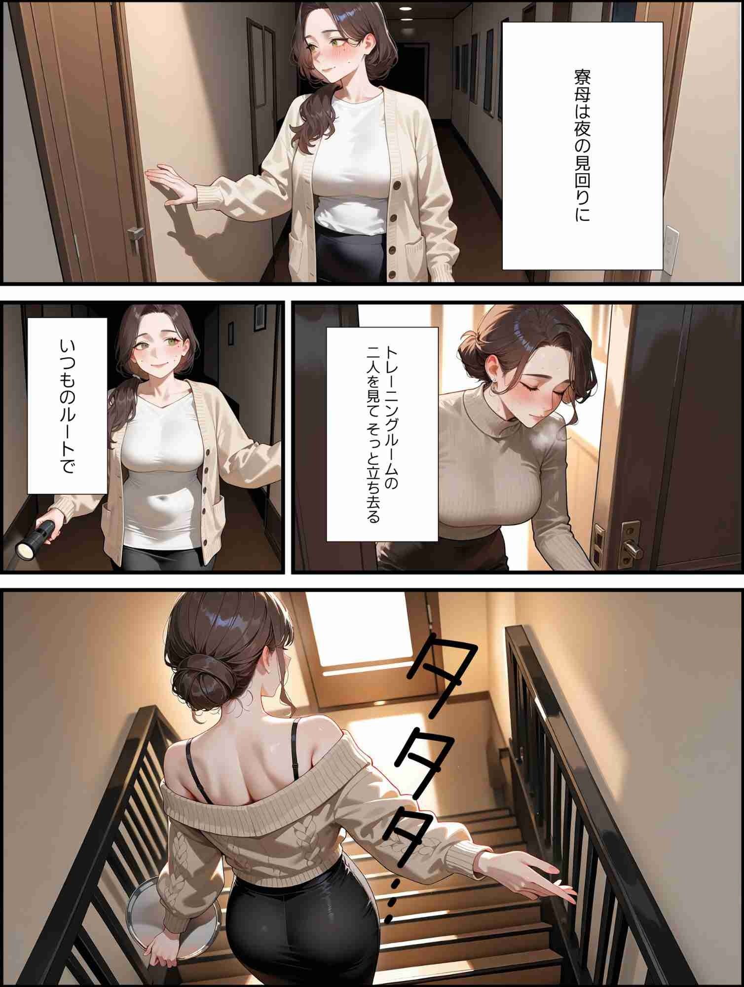 未亡人寮母と深夜の部活室  僕と未亡人の秘密練習 - サンプル画像 3