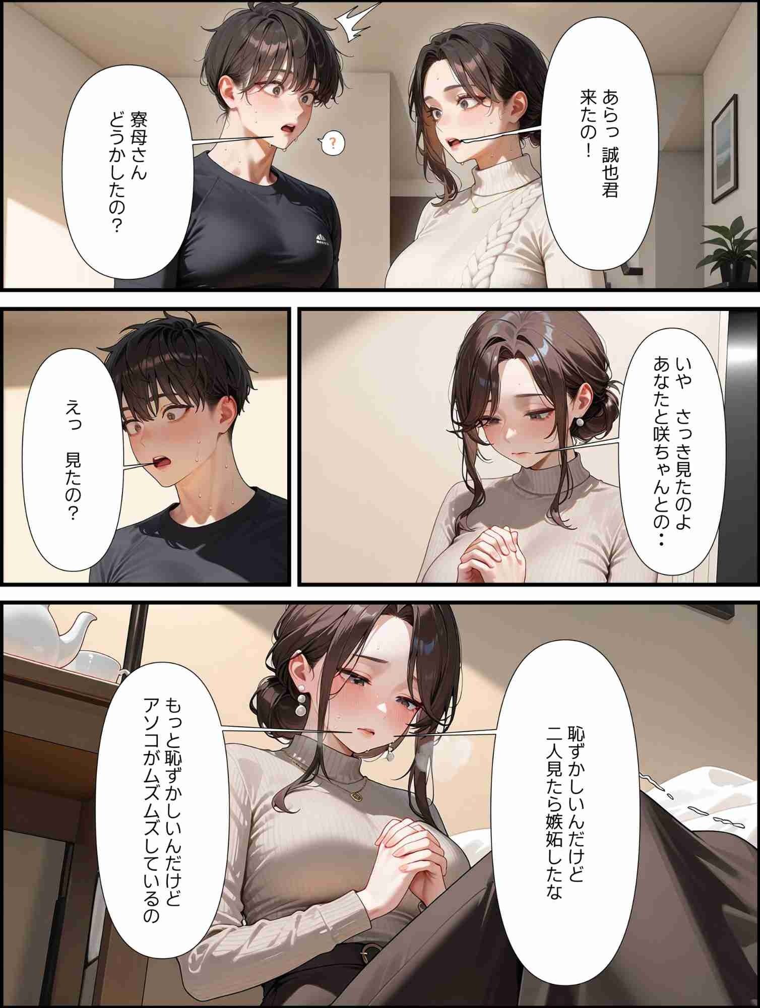 未亡人寮母と深夜の部活室  僕と未亡人の秘密練習 - サンプル画像 5