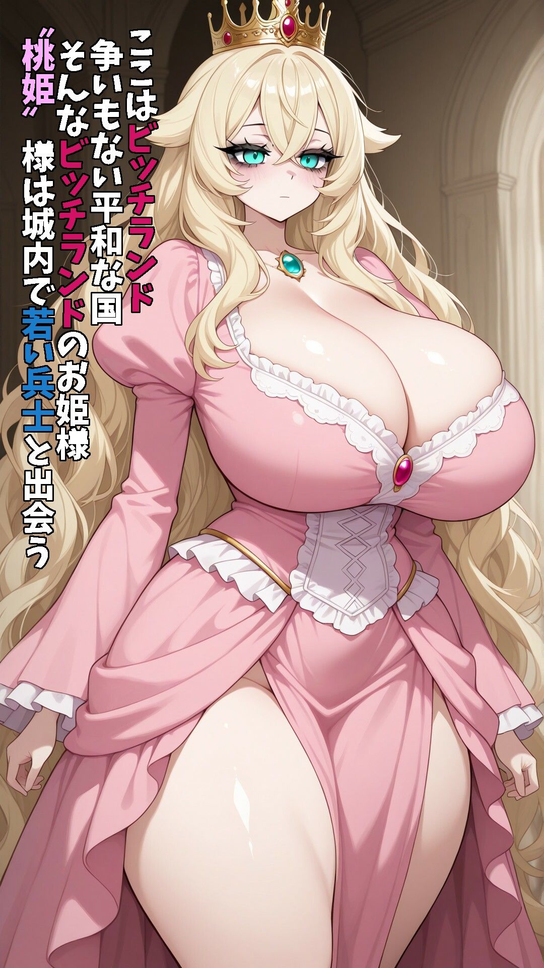 ビッチランドのお姫様  ビッチな桃姫様 - サンプル画像 1