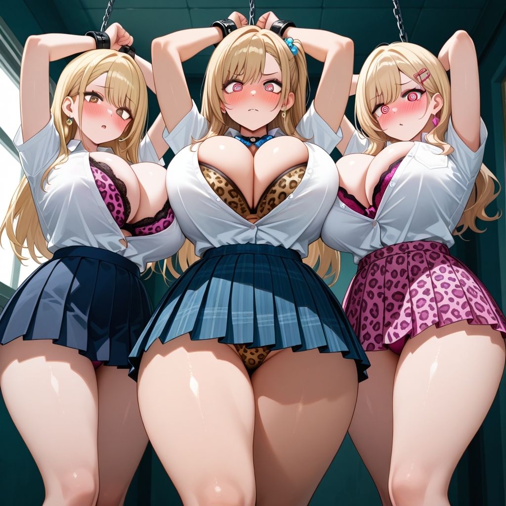 フェチコレVol.68 吊り上げ拘束されて催●を受けるヒョウ柄爆乳ギャルハーレム【総枚数250枚】 - サンプル画像 3