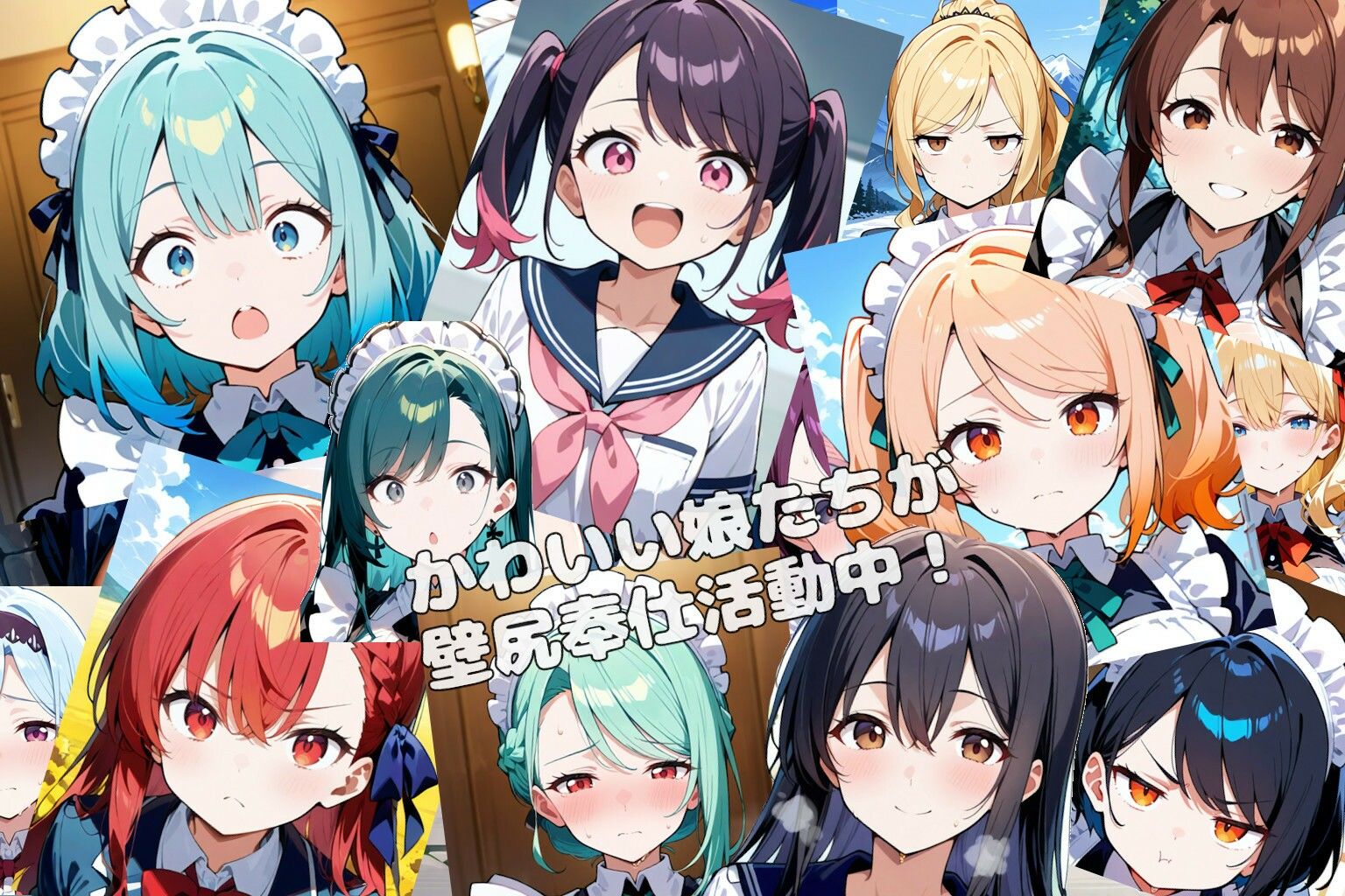 壁尻のある風景9 〜JK＆メイドの壁尻奉仕活動記〜 - サンプル画像 2