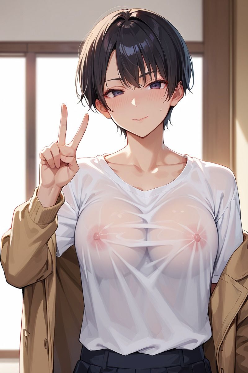 爆乳ノーブラJKで性処理 - サンプル画像 3