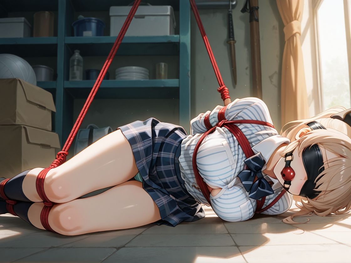 監禁拘束 吊られた女子校生 - サンプル画像 4