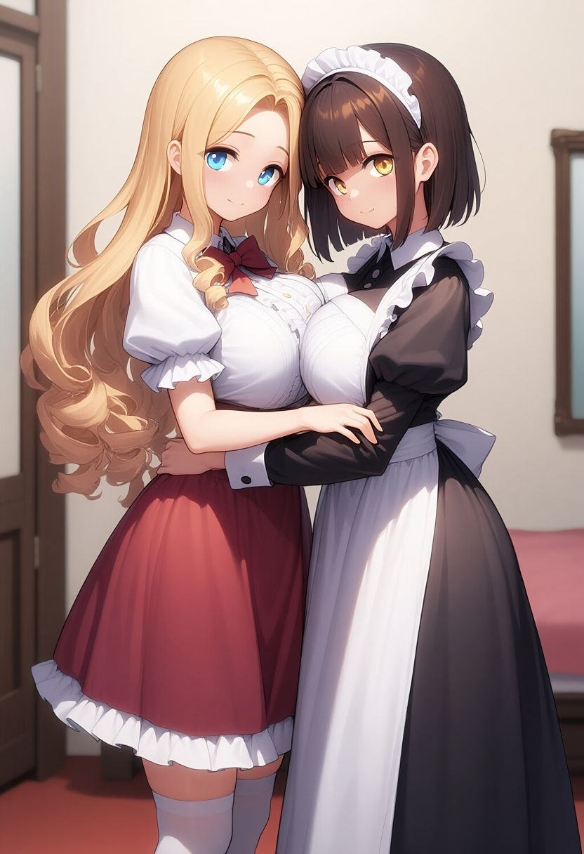 お嬢様とメイドさん、どっちかなんて決められないから3Pエッチ - サンプル画像 1