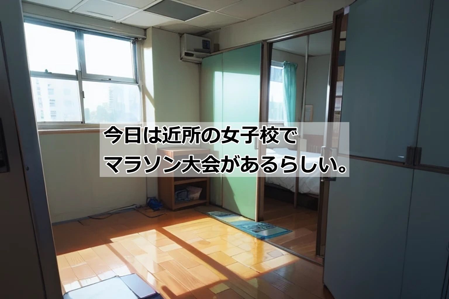 爆乳女子校生、びしょ濡れマラソン大会 - サンプル画像 1