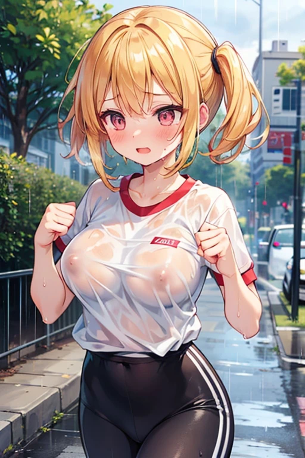 爆乳女子校生、びしょ濡れマラソン大会 - サンプル画像 3