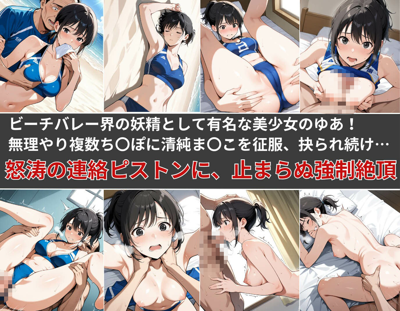 怒涛の連続ピストンに、止まらぬ強●絶頂！現役J〇ビーチバレー部員の若ま〇こ決壊＆崩壊 - サンプル画像 1