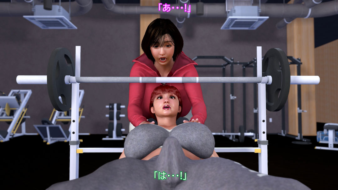 ふたなりがばれてしまって…。スポーツジムでW爆乳ふたなりレズ - サンプル画像 1