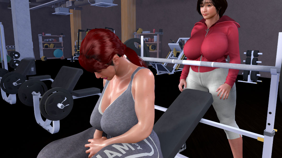 ふたなりがばれてしまって…。スポーツジムでW爆乳ふたなりレズ - サンプル画像 2