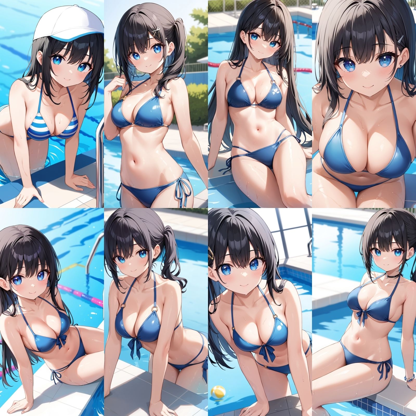彼女とプール【500枚】 - サンプル画像 1