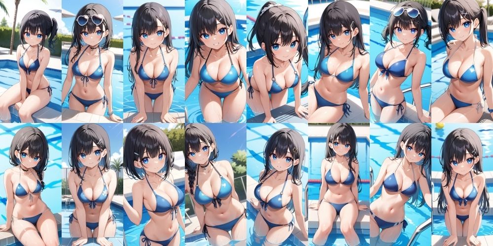 彼女とプール【500枚】 - サンプル画像 3
