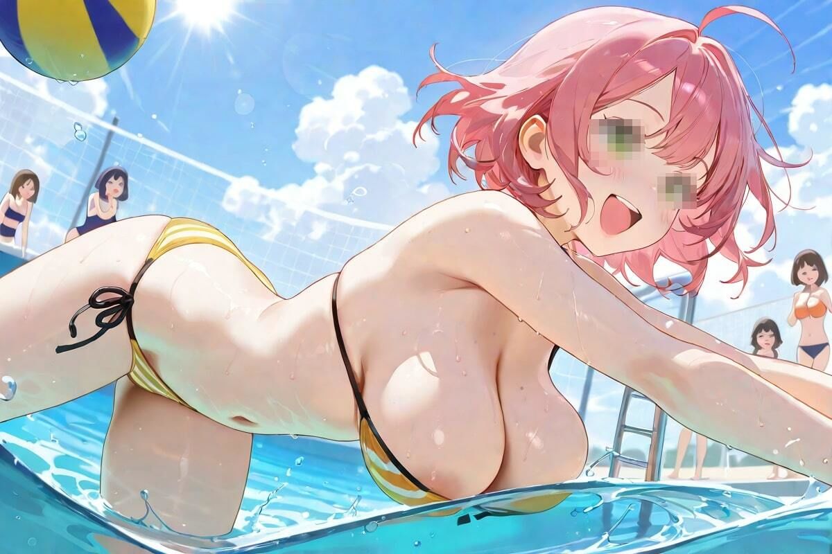 乳丸出しで水球！  おっぱい弾むエロ運動会 - サンプル画像 4