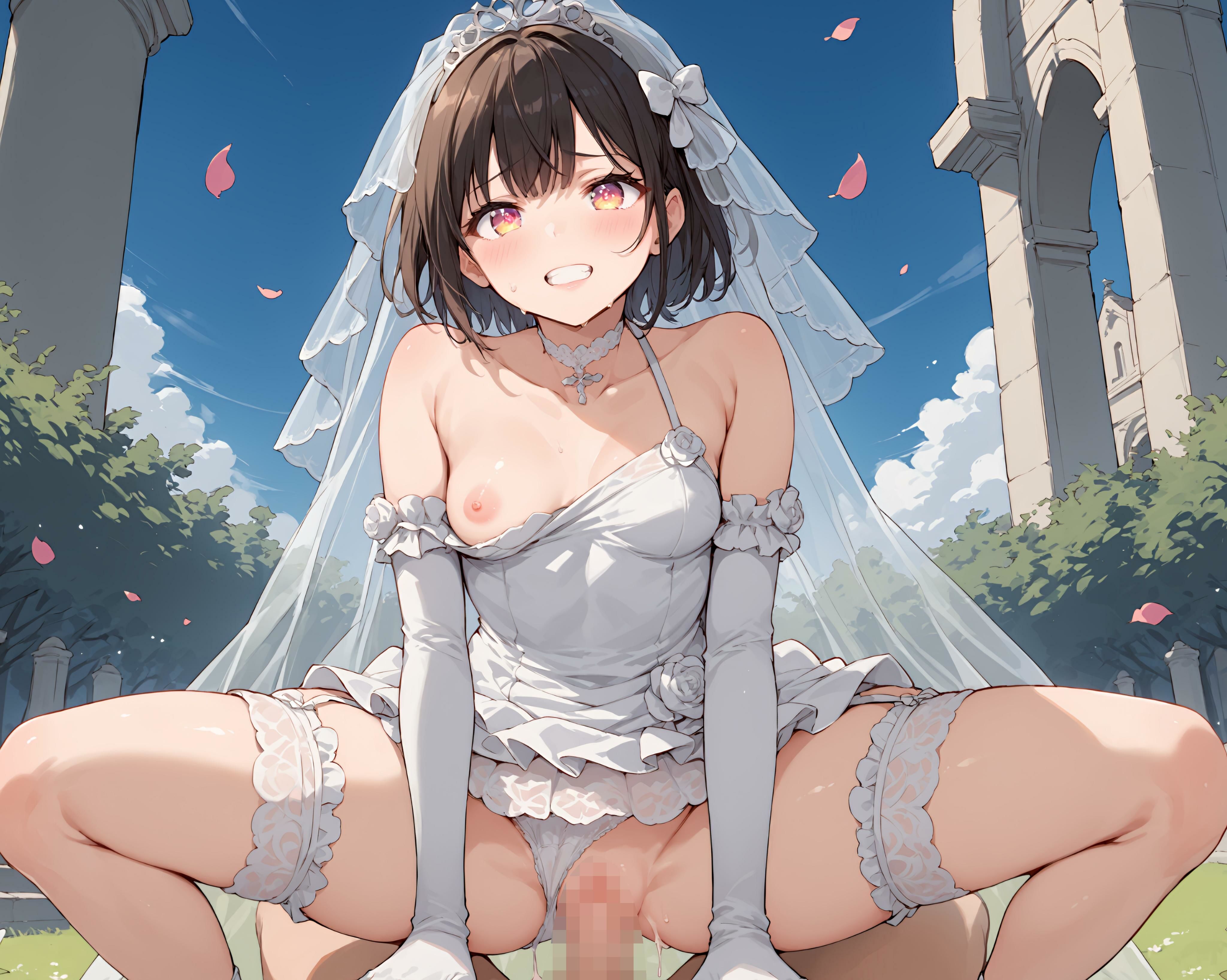 性育学園No.25〜ウェディングドレス編〜ウェディングドレス姿で花嫁たちと教会でやりまくり！ - サンプル画像 9