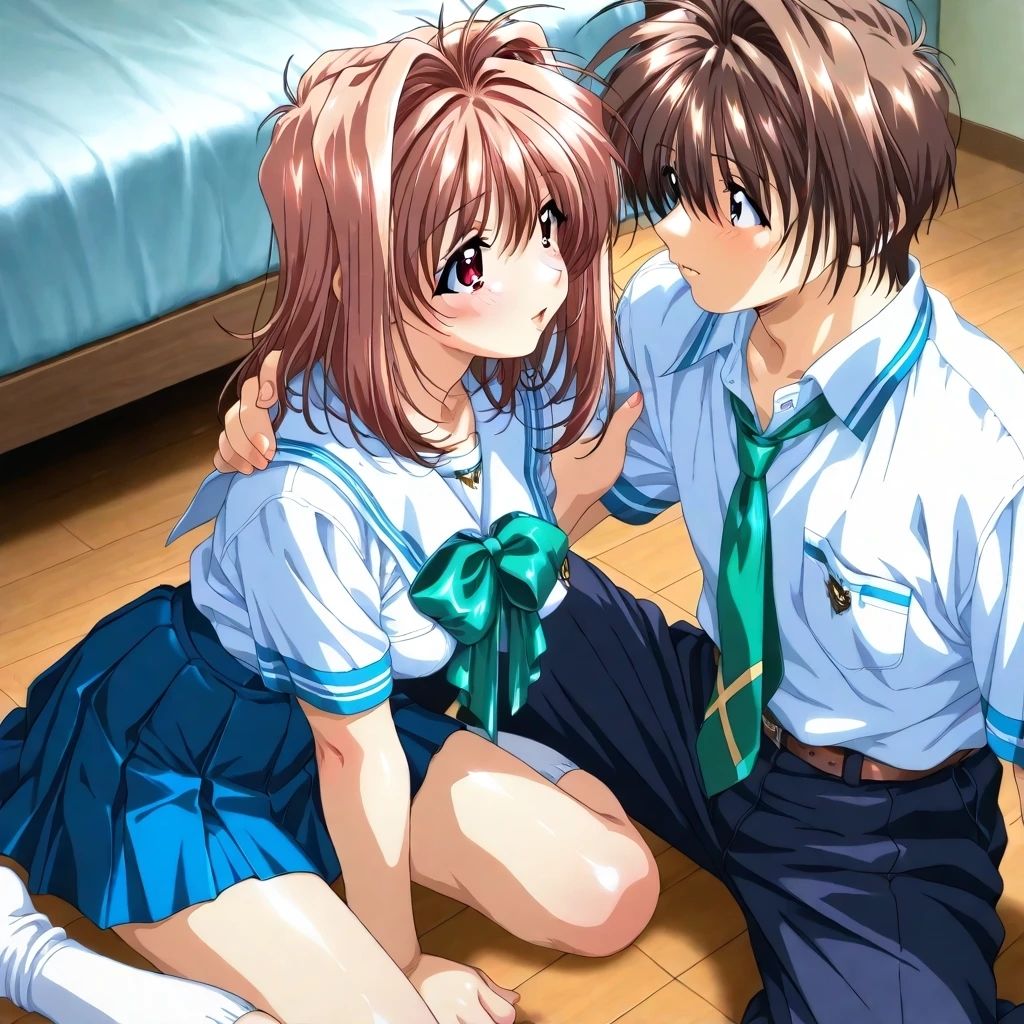 AIイラストCG集84  LOVERSー恋に〇ちたら  河〇理恵  初体験編 - サンプル画像 2