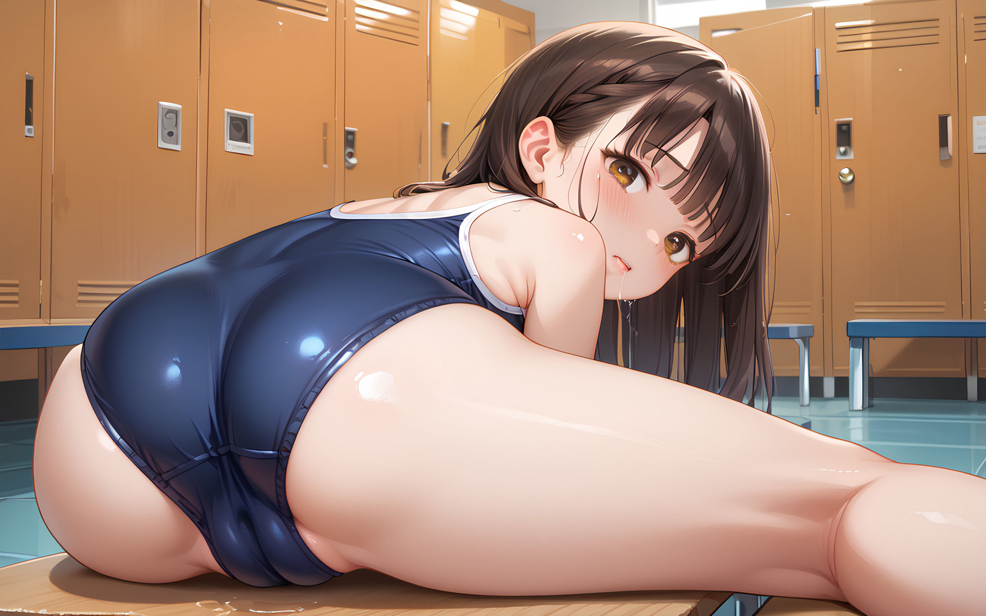 ちっぱい学園  〜スク水編〜  つるぺたな少女に中出しセックス - サンプル画像 2
