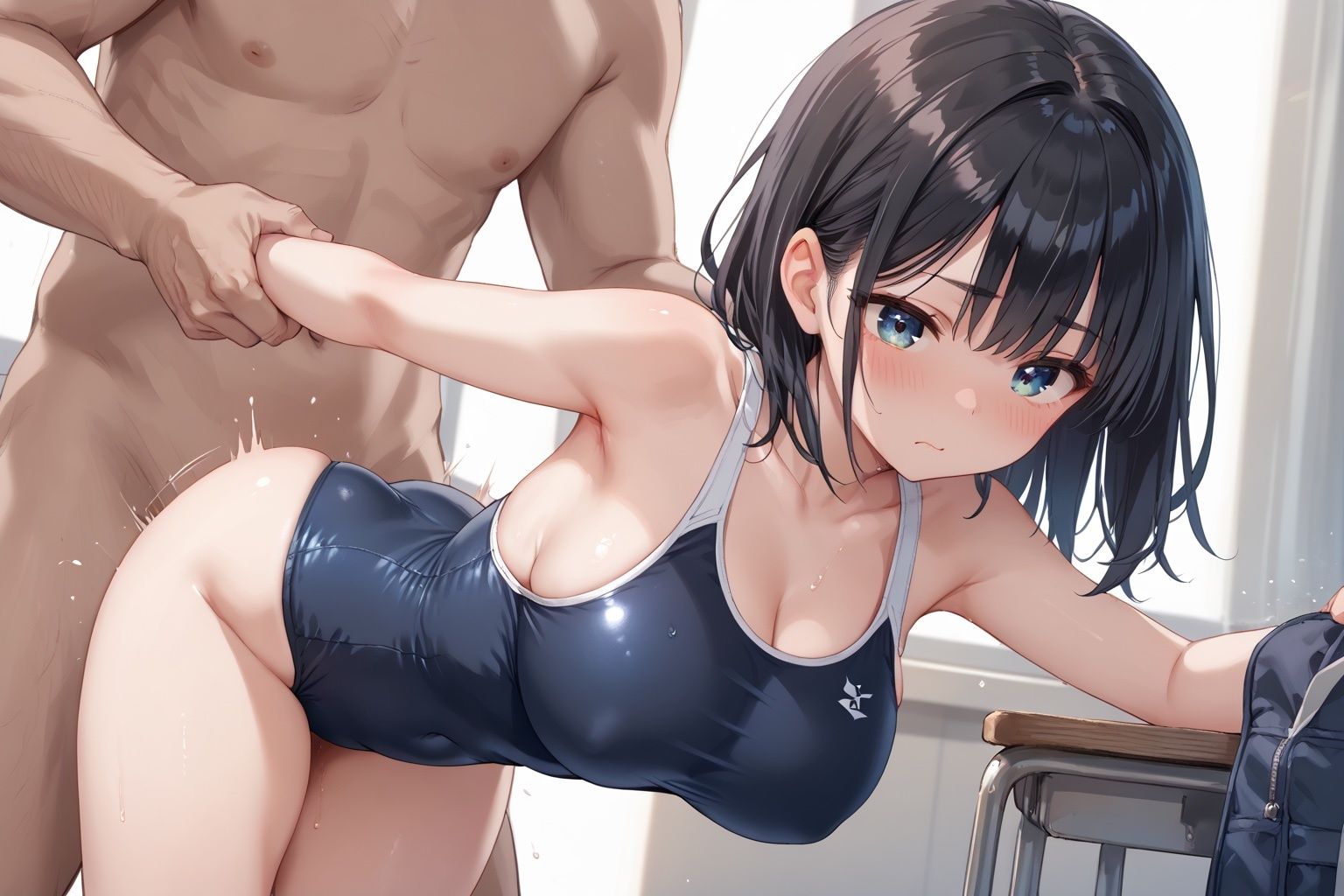 淫乱スク水女子校生 - サンプル画像 2