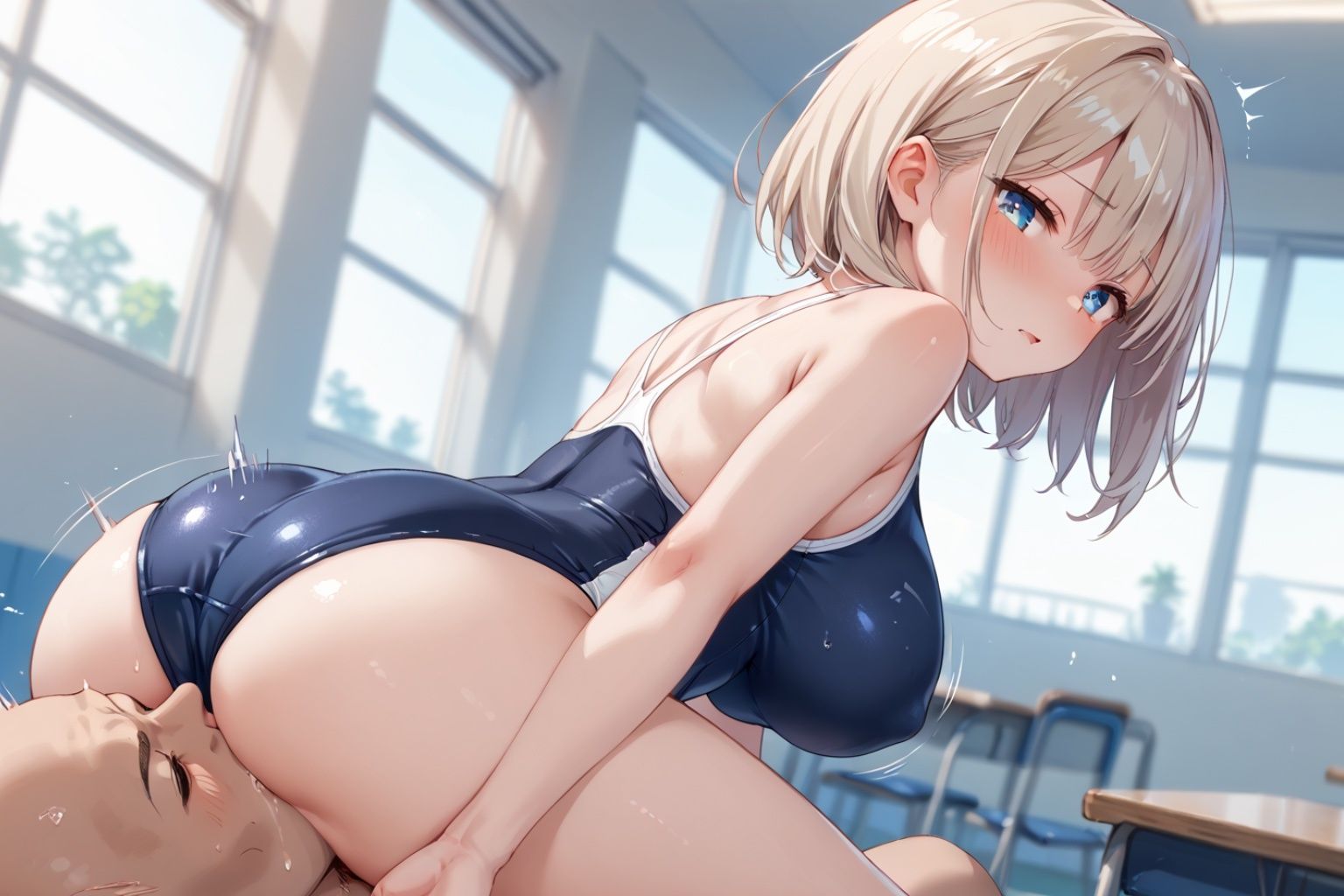 淫乱スク水女子校生 - サンプル画像 5