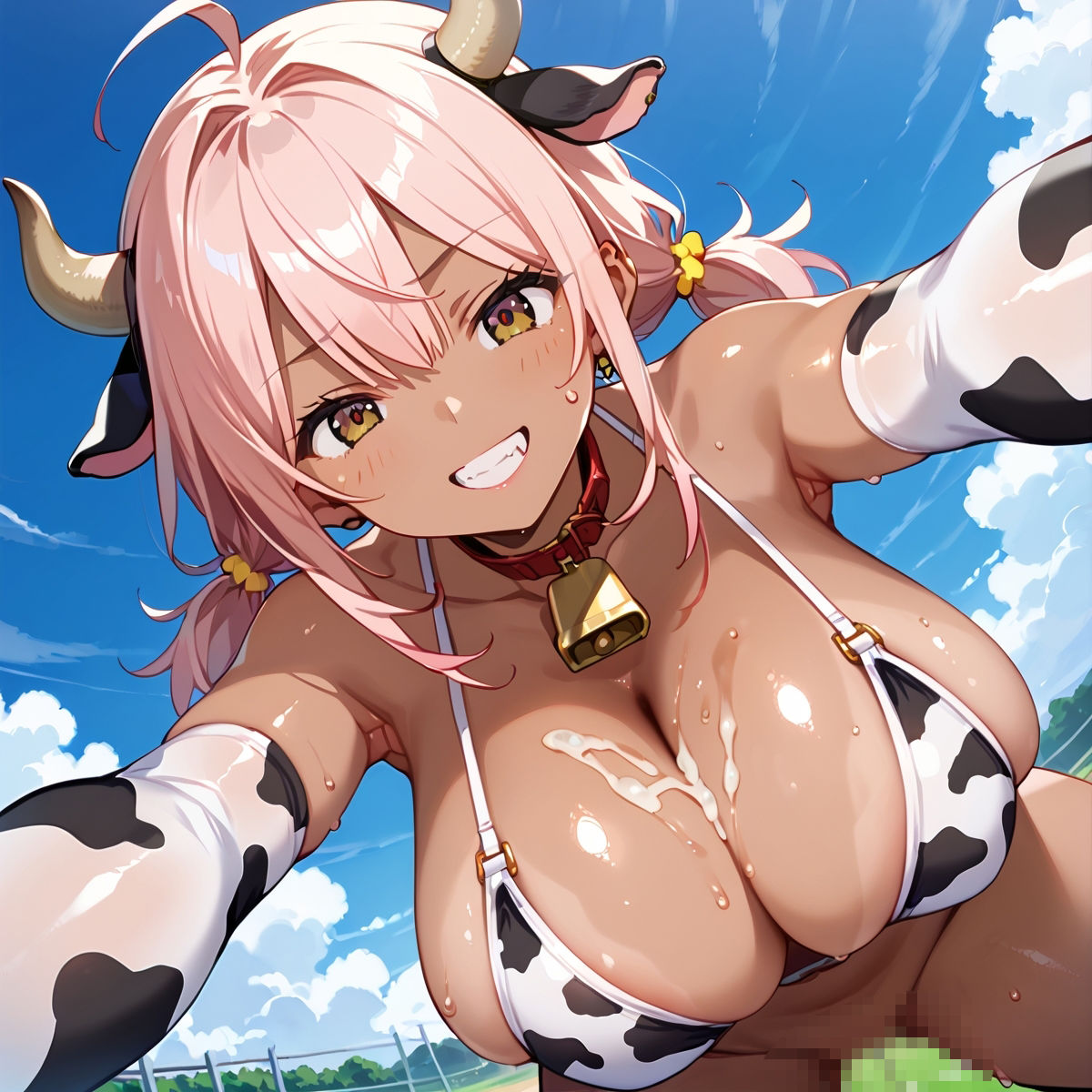 黒ギャル爆乳牛娘！中出しセックス記録パート4 - サンプル画像 3