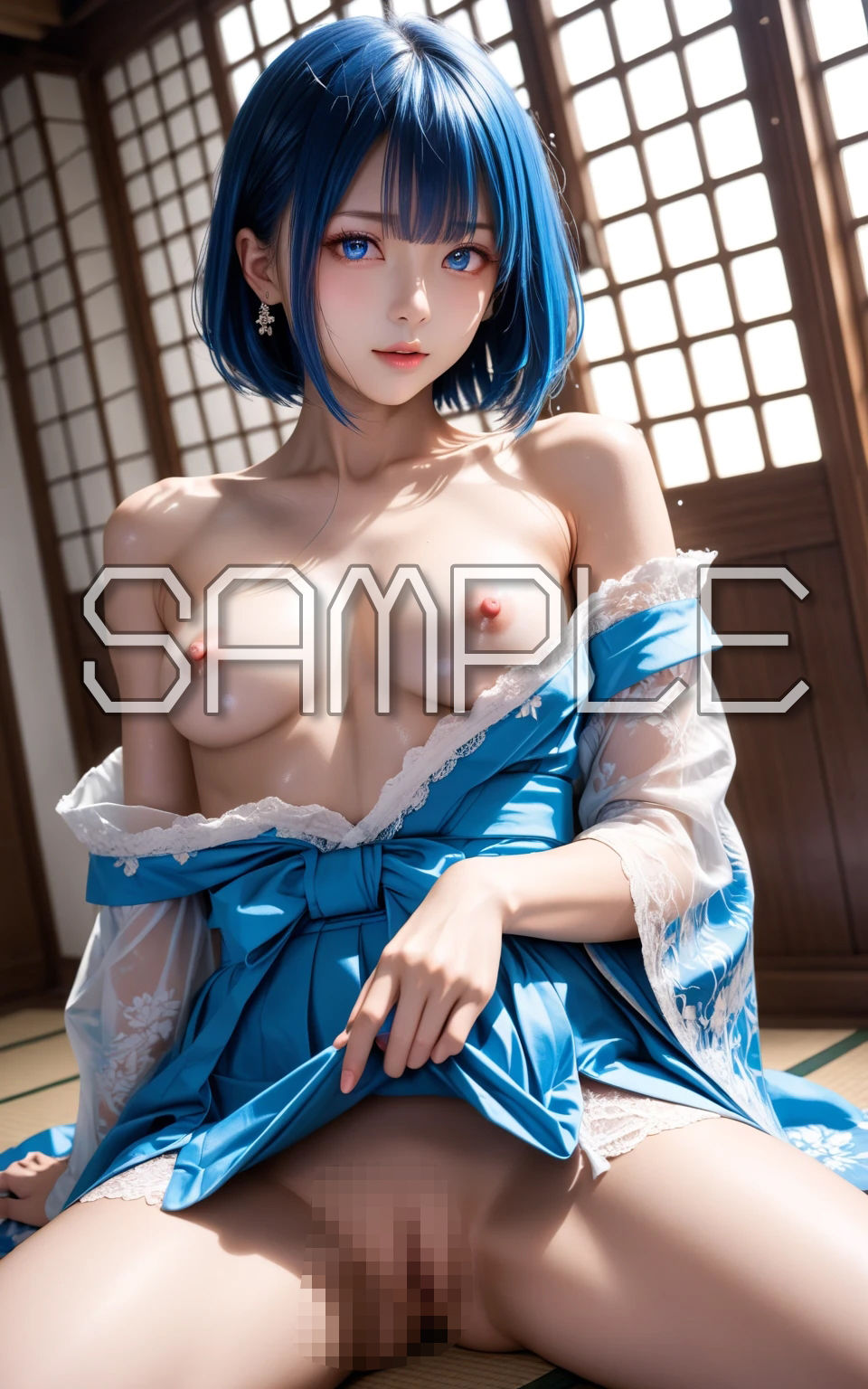 AI AOI -Public exposure in a kimono- - サンプル画像 1