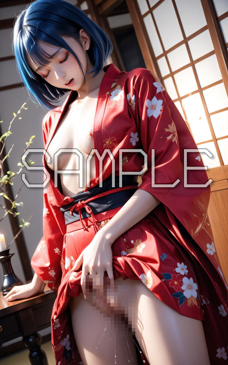 AI AOI -Masturbating in a kimono- - サンプル画像 2