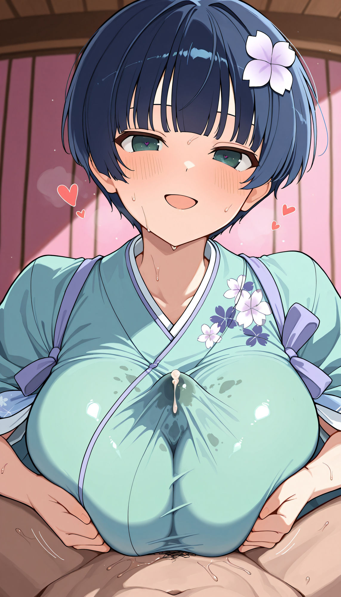 『閃乱カグラ』月閃5人（雪泉・叢・夜桜・四季・美野里）の爆乳パイズリCG集！──パイズリ特化500枚！ - サンプル画像 6