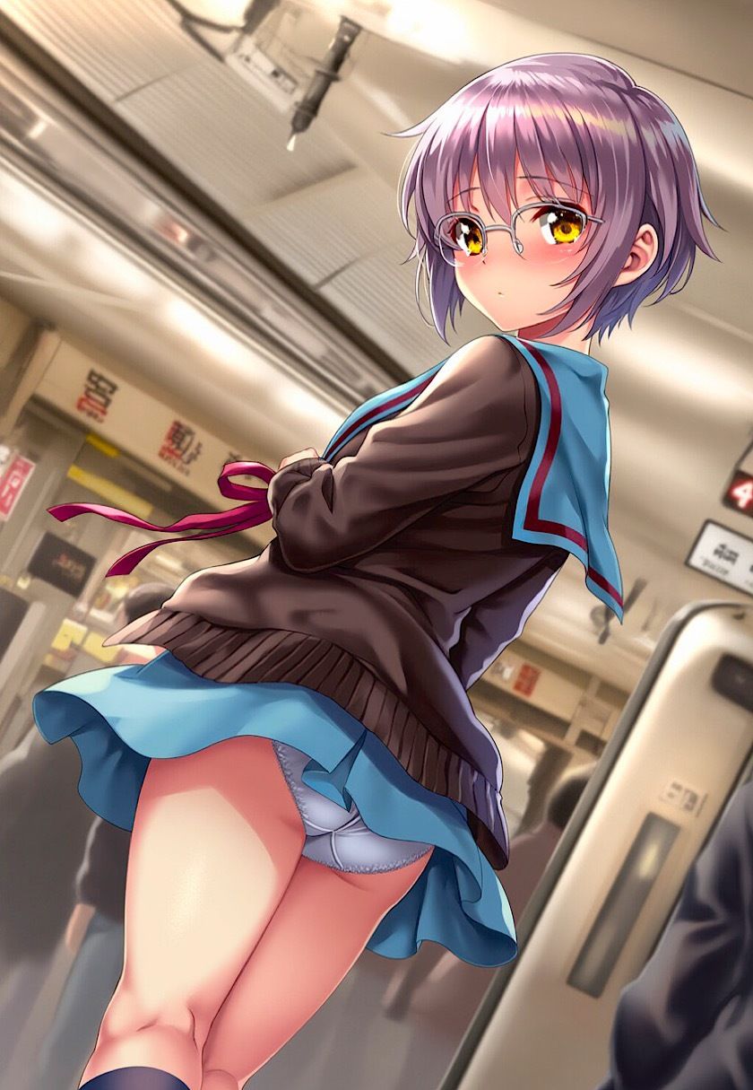 今日のおかず 涼宮ハ◯ヒの憂鬱 長◯ 有希〜電車編＆路地裏編〜 - サンプル画像 2