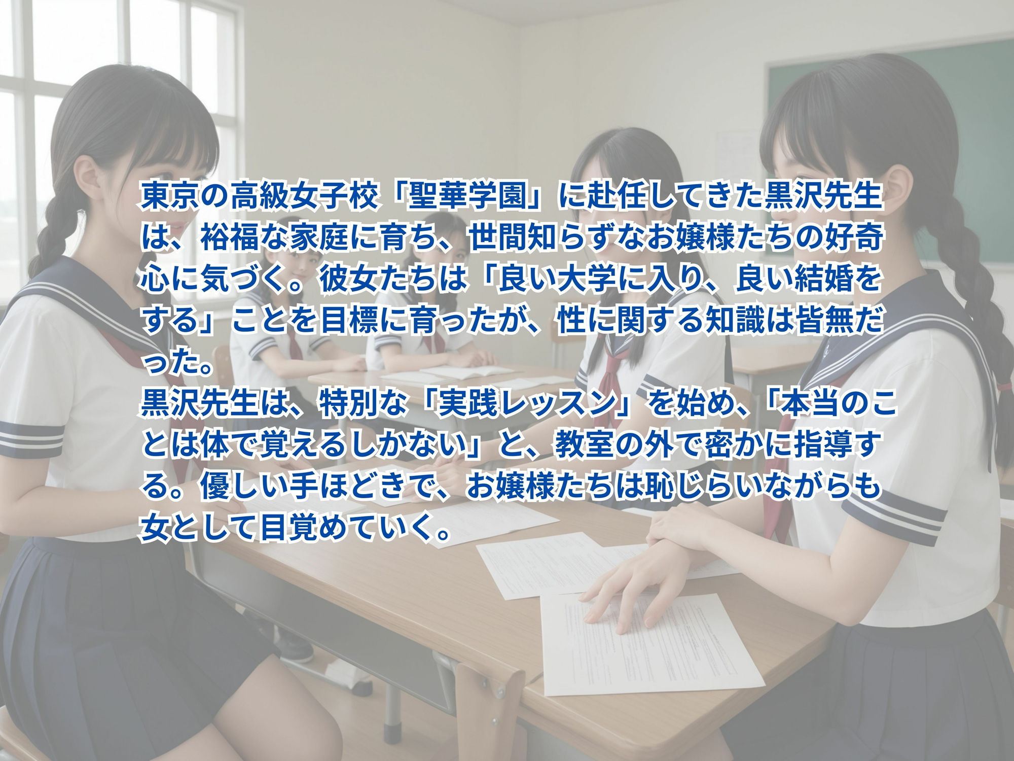 お嬢様たちに性教育 - サンプル画像 1