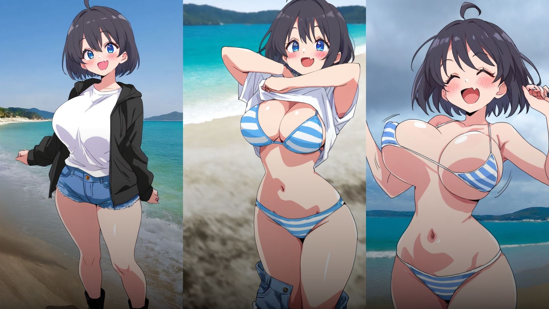 サラちゃんの海遊び - サンプル画像 1