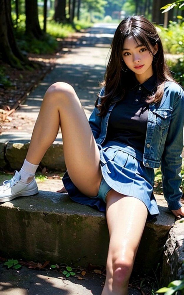 女子大生森林公園デニムルックパンチラ画像集 - サンプル画像 4