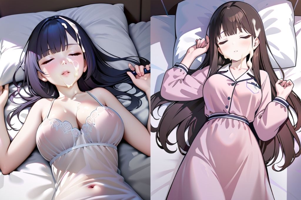 寝ている彼女が可愛いからぶっかけちゃったvol.2 - サンプル画像 2