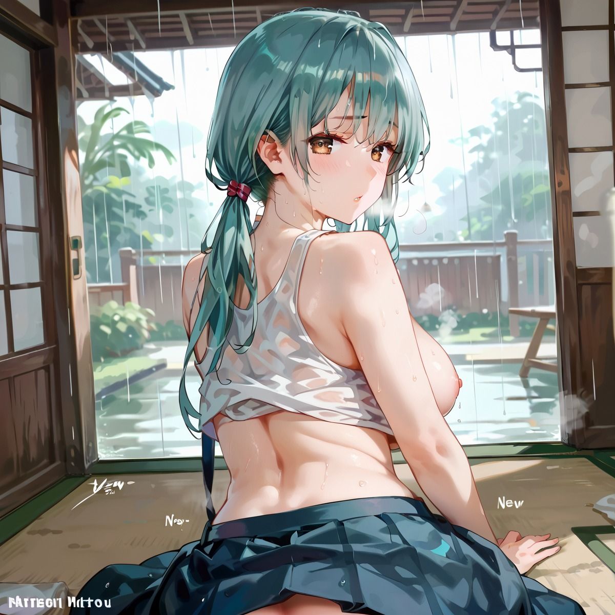 雨の日は…しっとりねっとり濃厚セ◯クス！ - サンプル画像 1