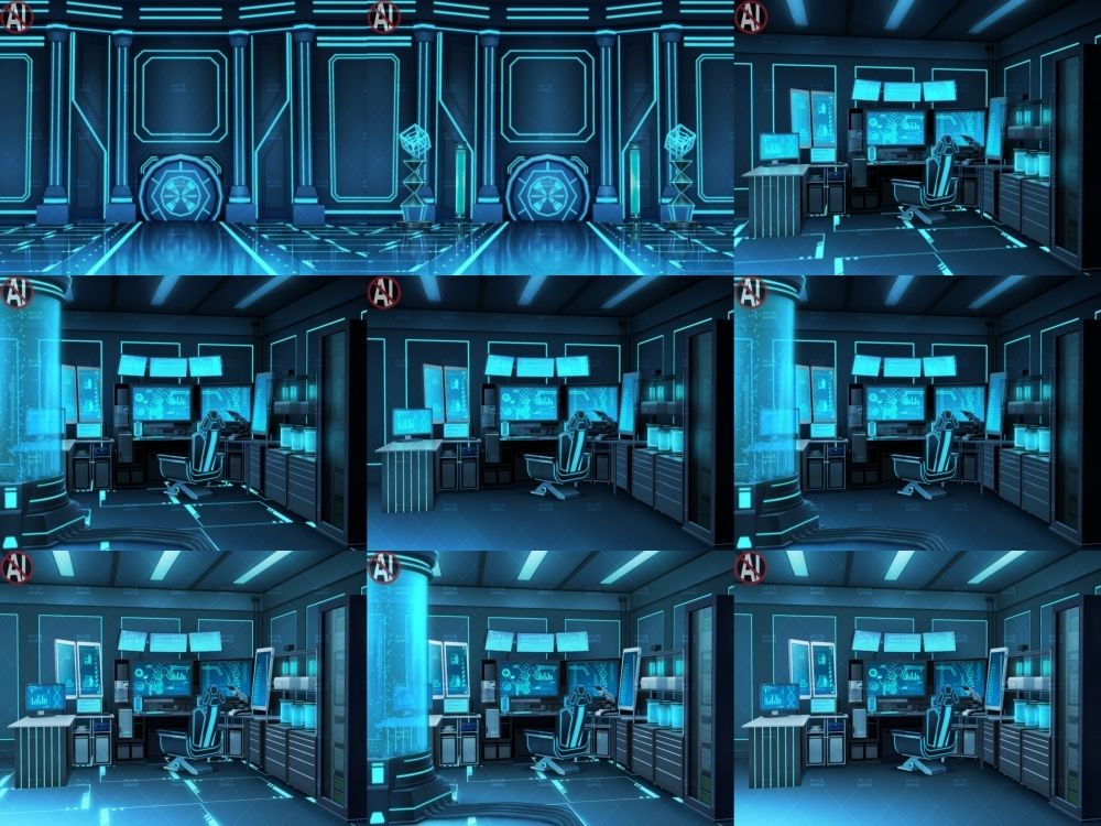 みにくる背景CG素材集『未来編』part02-Blue×Black-B - サンプル画像 1