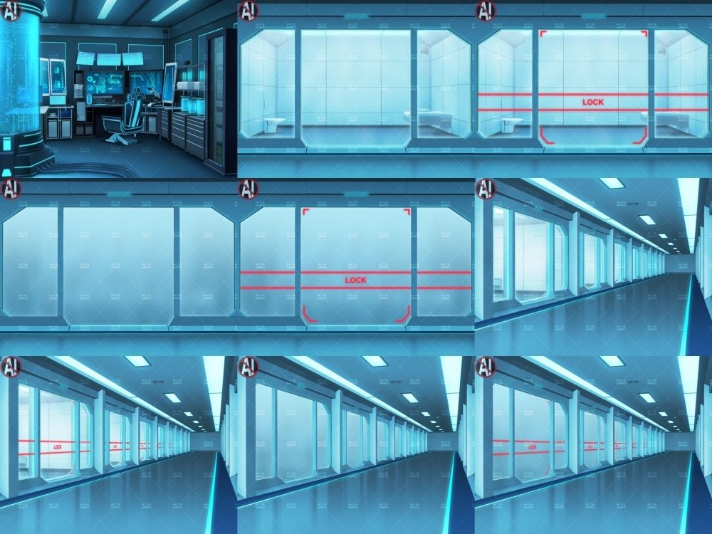 みにくる背景CG素材集『未来編』part02-Blue×Black-B - サンプル画像 2