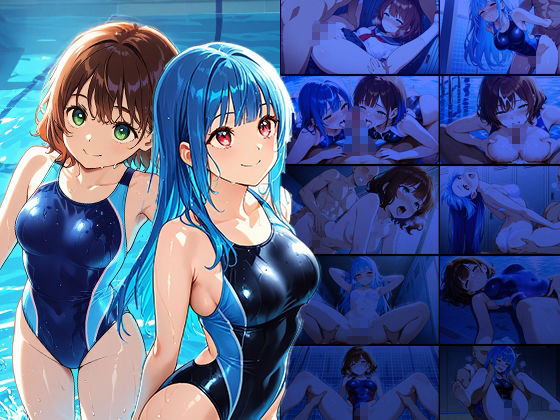 青×茶髪の水泳部姉妹が顧問教師と中出し性交【4K】【400枚】 - サンプル画像 1