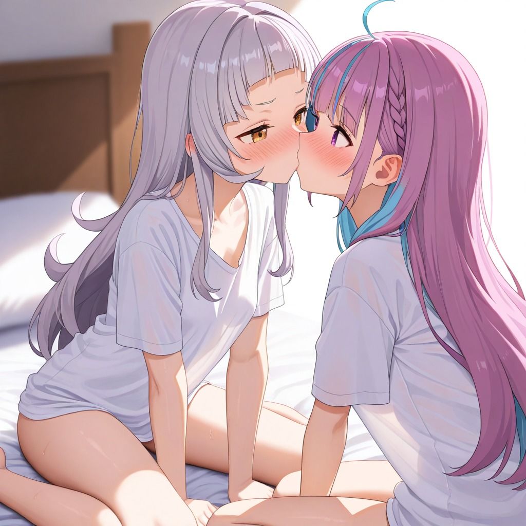 湊あ○あと紫咲シ○ンの百合えっち - サンプル画像 3