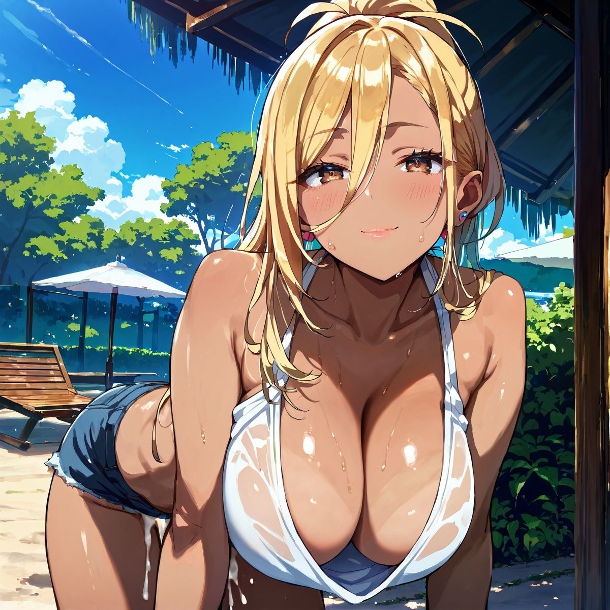 真夏の黒ギャル×タンクトップ中出し！【厳選画像398枚収録】Vol.3 - サンプル画像 6