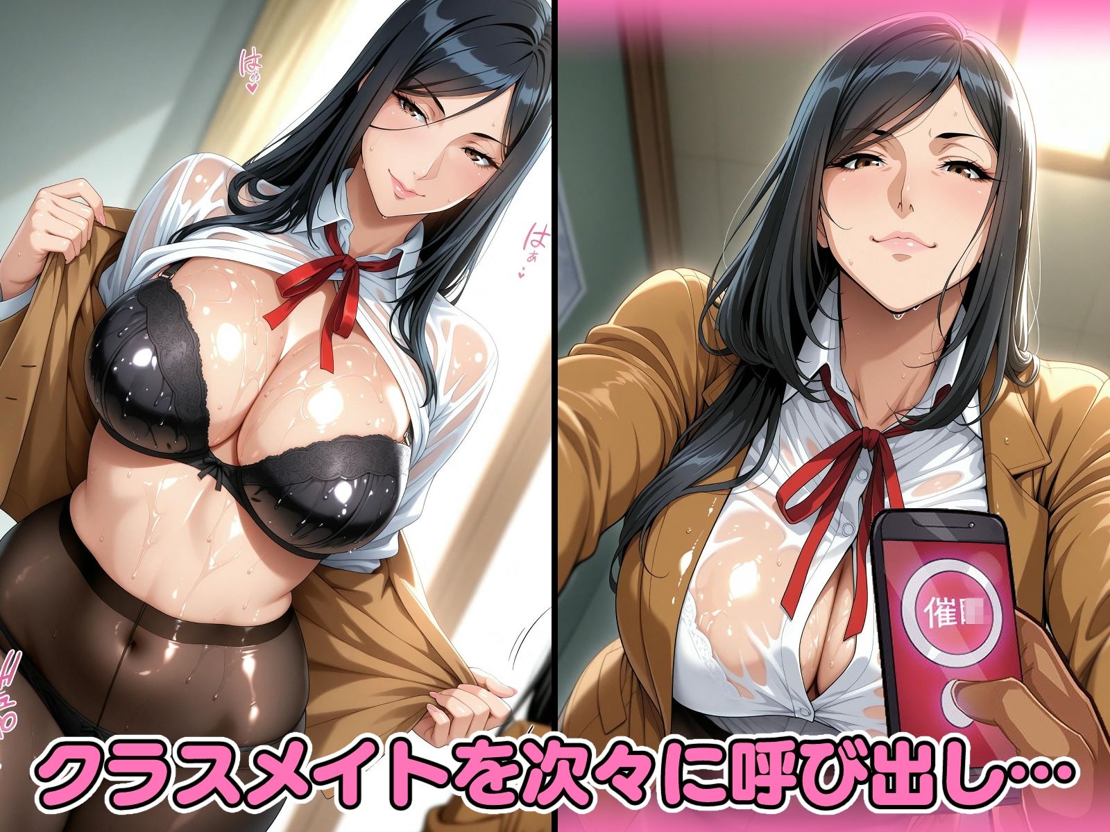 催◯アプリで完全支配 監獄美少女達とぬるぬる孕ませックス 栗◯まり 白◯芽衣子 緑◯花 - サンプル画像 1