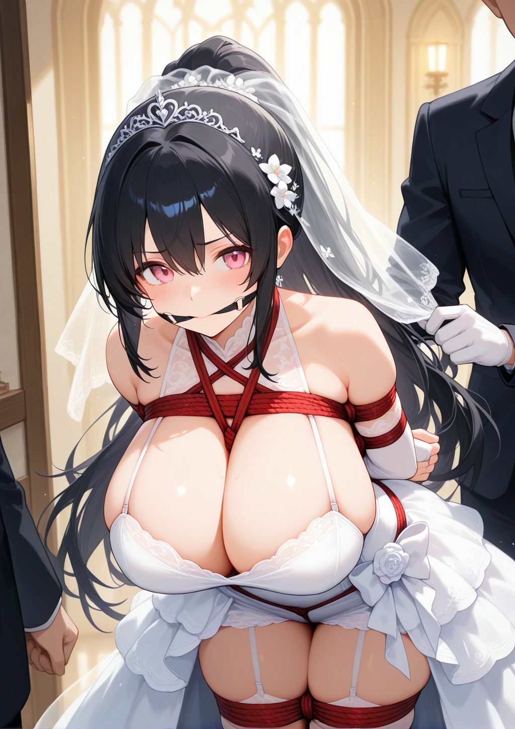 花嫁の縄誓い〜爆乳ドレスの秘め事〜 - サンプル画像 1