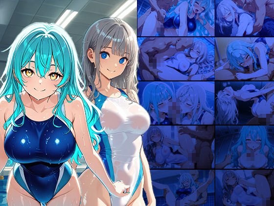 爆乳水色灰色ヘア水泳部員が新任コーチと生ハメ特訓【4K】 - サンプル画像 1
