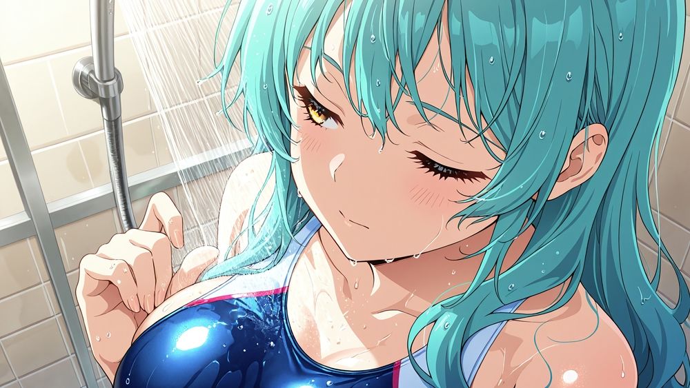 爆乳水色灰色ヘア水泳部員が新任コーチと生ハメ特訓【4K】 - サンプル画像 4