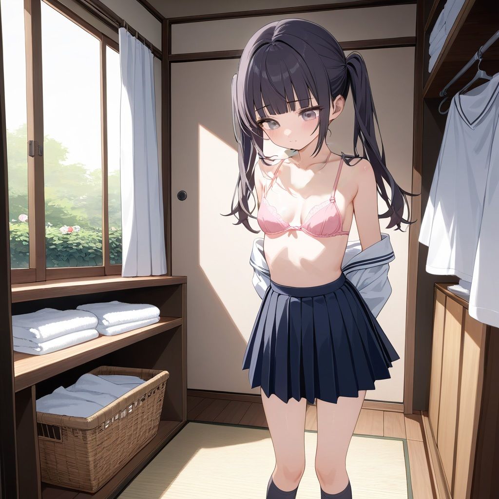 黒髪ツインの妹と内緒でナイショのH - サンプル画像 1
