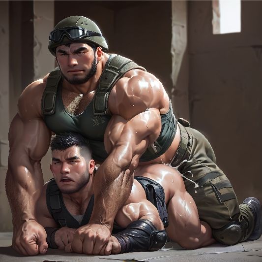 ガチムチ・マッチョ・ガチポチャゲイCG集51-アーミー・軍隊特集 - サンプル画像 4