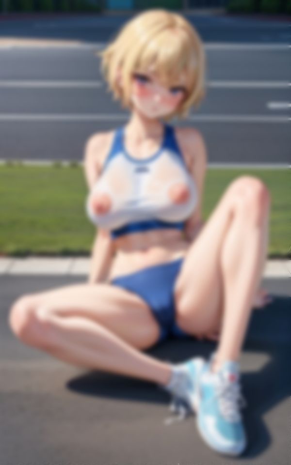 卑猥すぎる恰好で男を挑発する巨乳淫乱陸上女子部員 - サンプル画像 3