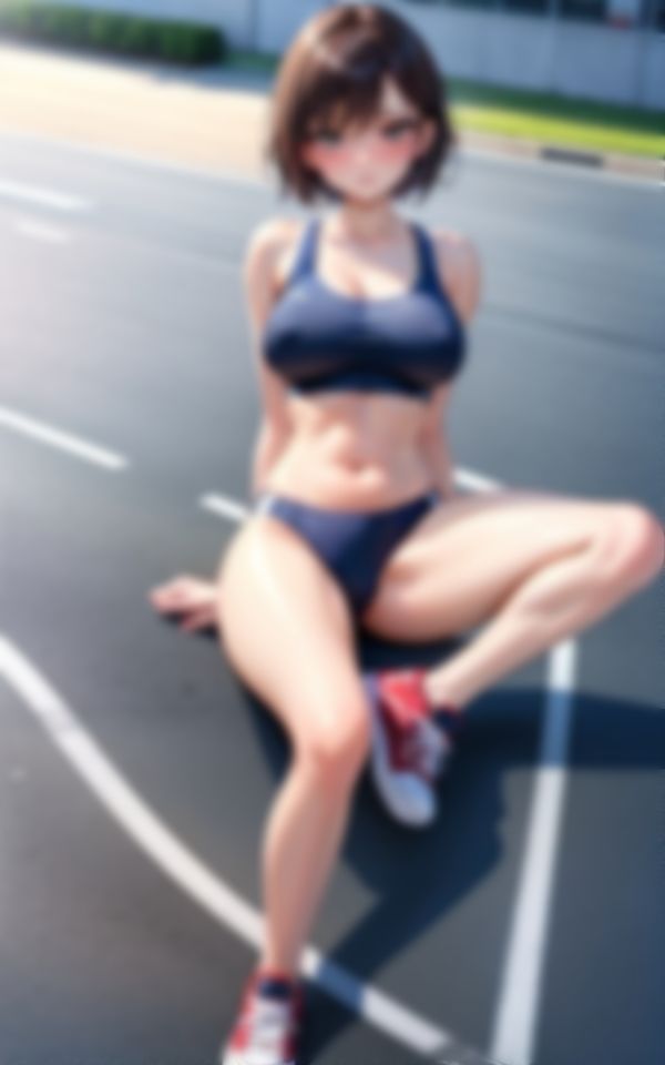 卑猥すぎる恰好で男を挑発する巨乳淫乱陸上女子部員 - サンプル画像 4