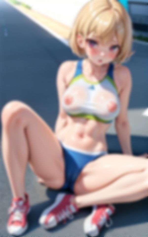 卑猥すぎる恰好で男を挑発する巨乳淫乱陸上女子部員 - サンプル画像 5