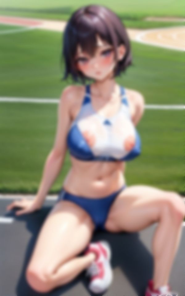 卑猥すぎる恰好で男を挑発する巨乳淫乱陸上女子部員 - サンプル画像 6