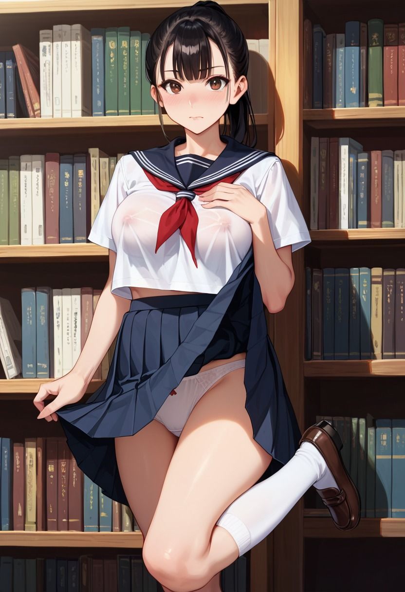 図書館で女子校生に強●種付け調教 - サンプル画像 1