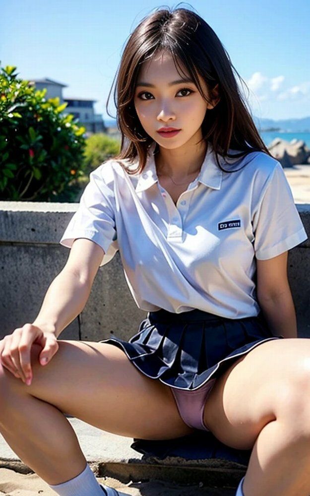 女子大生江ノ島海岸パンチラ画像集 - サンプル画像 2